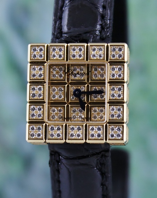 (image for) A CHOPARD 18K YELLOW GOLD ORIGINAL FULL DIAMOND WATCH